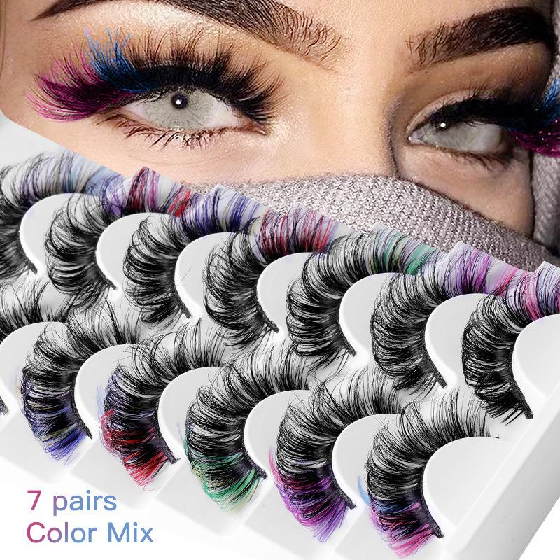 Eyelash Extension Cluster - 7 Pasang Bulu Mata Palsu Warna-warni