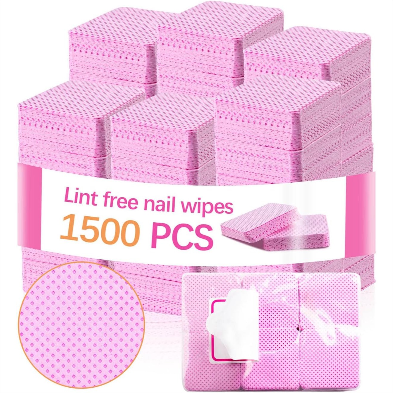 Eyelash Extension Cleaning - 1500 Pcs Tisu Pembersih Kuku Bebas