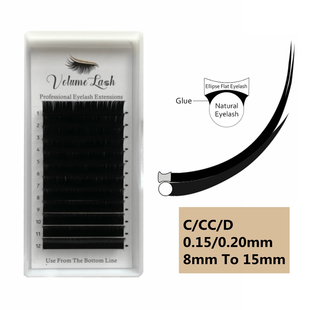 Faux Mink Lash - Ellipse Flat Individu Bulu Mata Alami