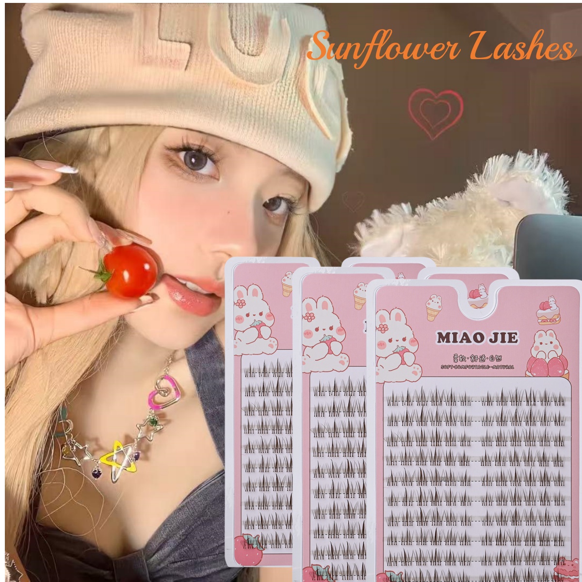 MIAOJIE Bulu Mata Palsu Bunga  - Eyelash Extension In Chinese ulasan dan harga