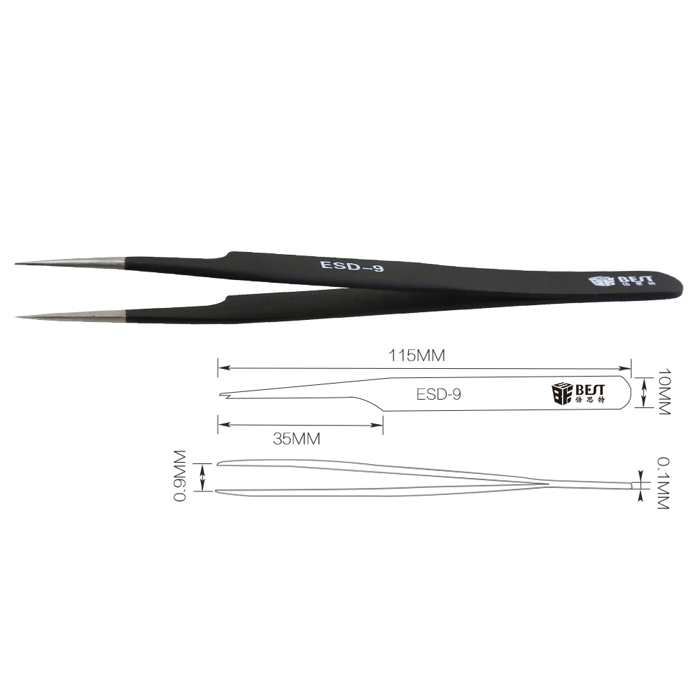 BST-ESD-9 Pinset Anti-statis S - Eyelash Extension In Chinese ulasan dan harga