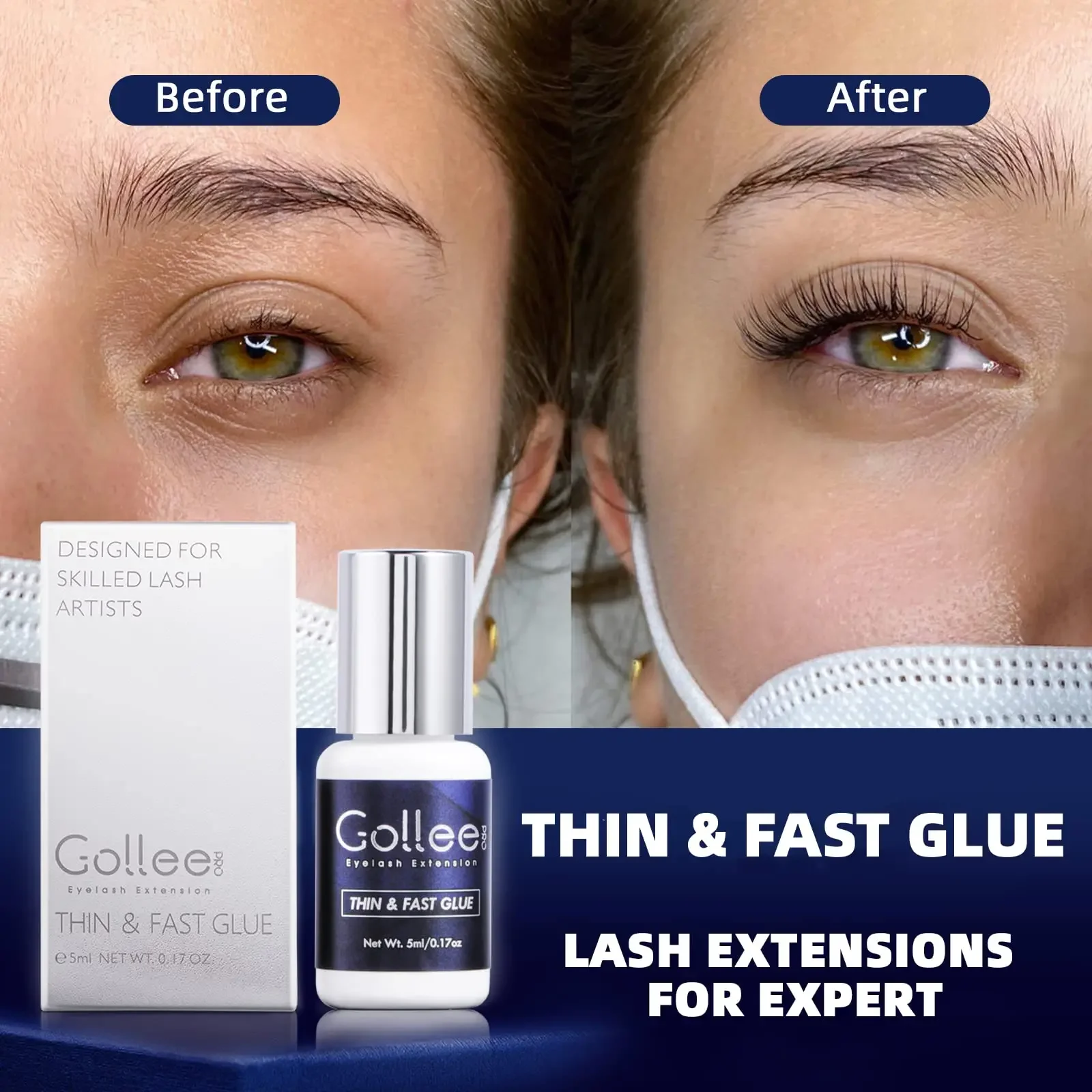 Gollee untuk Mata Sensitif 5ml - Eyelash Extension Glue For Sensitive Eyes ulasan dan harga