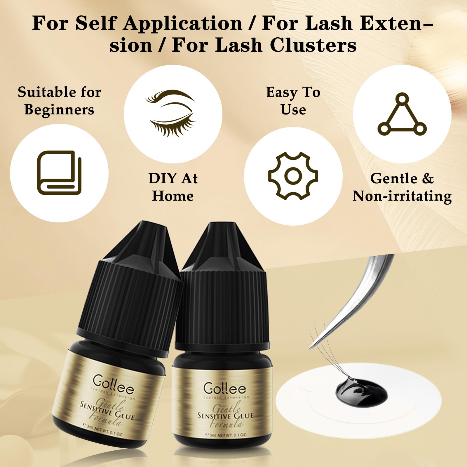 Gollee Lem Bulu Mata Perekat L - Eyelash Extension Glue For Sensitive Eyes ulasan dan harga