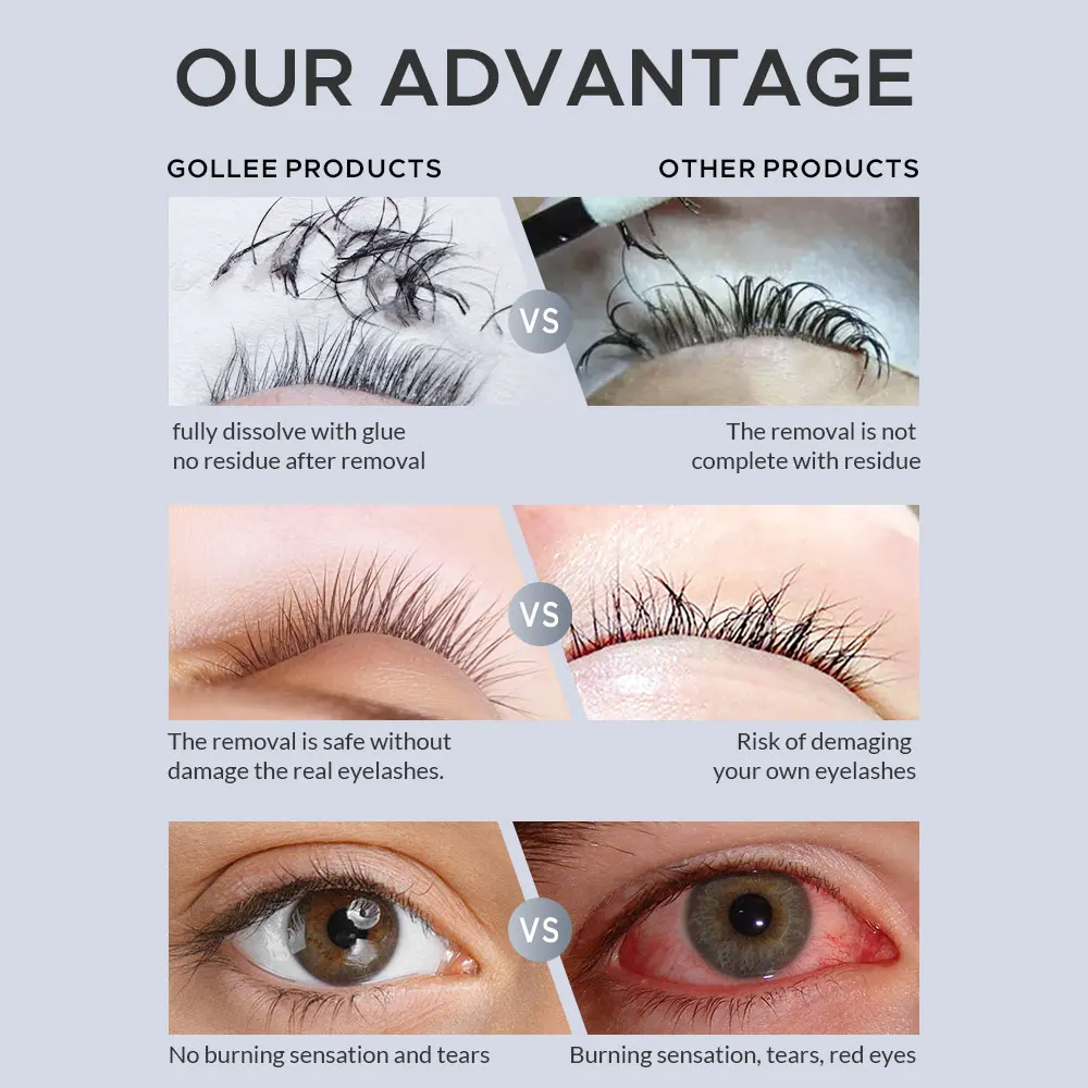 Gollee 5/10 PCS Krim Penghilan - Eyelash Extension Glue For Sensitive Eyes ulasan dan harga