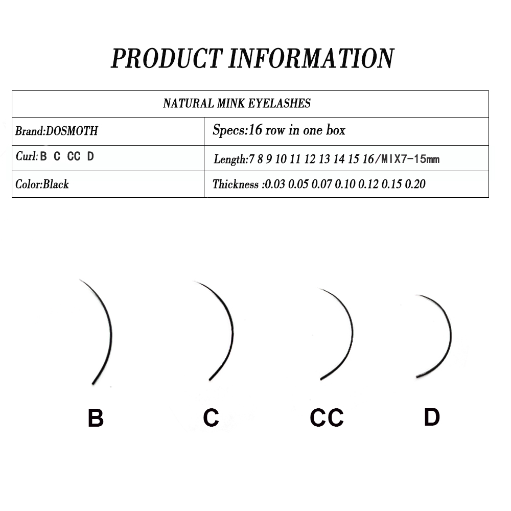 DOSMOTH 10 kotak 16 baris 7-16 - Eyelash Extension For Asian Eyes ulasan dan harga